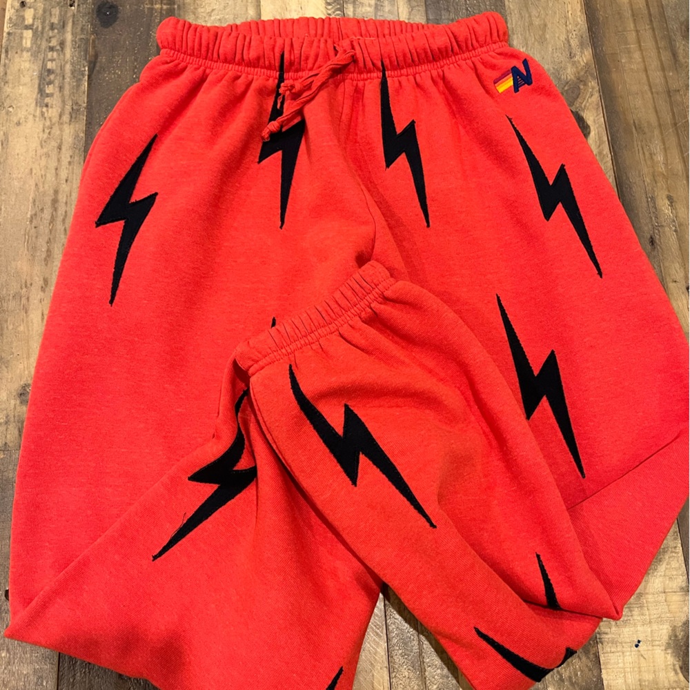 Aviator Nation Men’s Bolt Stitch Repeat Sweatpants EUC Medium Rare $298 new